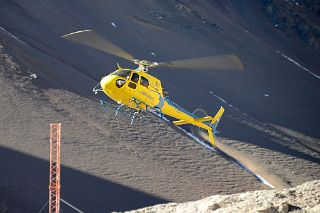 05 Helicopter Arriving At Aconcagua Plaza Argentina Base Camp 4200m.jpg